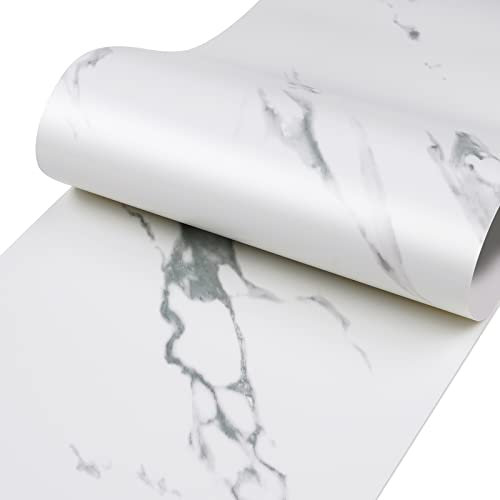 Stickyart Pavimento PVC Adesivo Effetto Marmo Bianco 60cm X 30cm 4 Pezzi Rotolo Vinile Adesivo Pavimento Impermeabile PVC Autoadesivo Decorazione Bagno Cucina Parete Fai da Te Parati Impermeabile