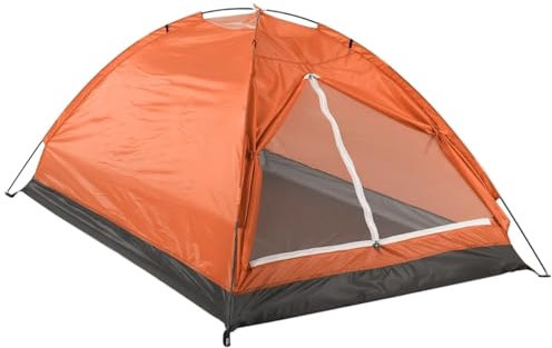 Tunnelzelte Outdoor-Campingzelt für 2 Personen, einlagig, tragbar, Tarnung, extrem einfach, schnell auf- und abklappbar Campingzelt(Orange 2 Person)