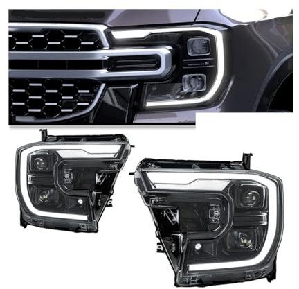 Paar Scheinwerfer-Baugruppe, kompatibel for Ford Ranger Raptor 2022 2023, Scheinwerfer-Stil, Ersatz, Tagfahrlicht, Nachrüstung, Projektor, Facelift