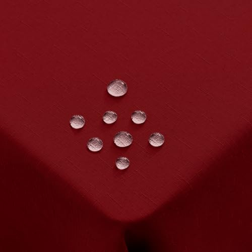 Homaxy Leinendeckeoptik Tischdecke Abwaschbar Eckig 130x160cm, Rot | Tischtuch Leinendecke Wasserabweisend Abwischbare, Lotuseffekt Schmutzabweisend Tischwäsche Tafeldecke