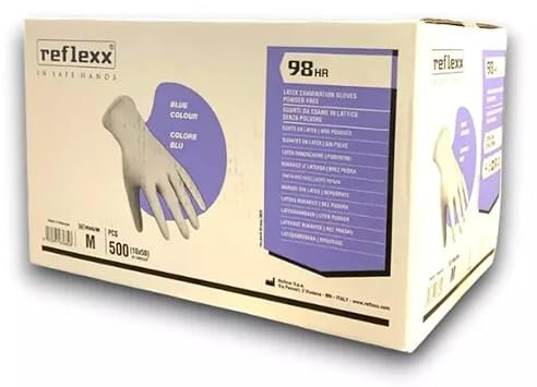 Generico Guanti In Lattice High Risk blu Senza Polvere 98 TAGLIA M - 500 pcs