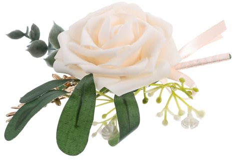 BESTYASH Künstliche Hochzeits-boutonniere Für Männer Elegante Ansteckblume Im Champagner-farbton Für Braut Und Bräutigam Dekoration Für Hochzeiten Abschlussbälle Und Feierlichkeiten