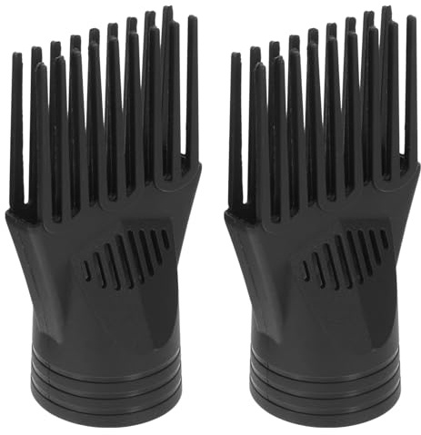 Veemoon Accessorio per Asciugacapelli Vento Concentrato 2 Pezzi Nero Pettine Ugello in Plastica Compatibile la Maggior Parte degli Asciugacapelli
