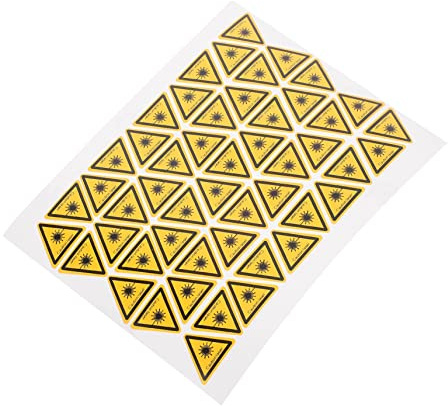 Adesivo Segnaletico di Avvertimento Laser Triangolare 50 Pezzi Vinile