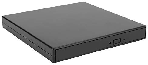 POENVFPO USB2.0 Velocità di Azionamento Ottico Esterno Elevato di Bruciatori DVD Portatili, a Prova di Shock con Lettori di Rumore Rapido per OS X, Blackwhite (BLACK)