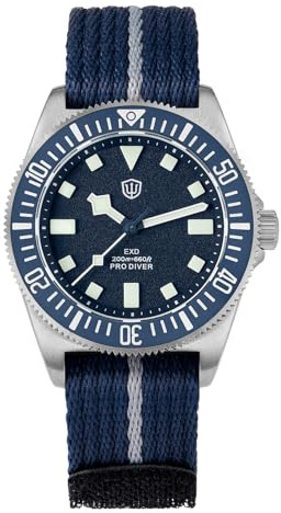 watchdives EXD VH31 Reloj de Buceo con Segundero Central, 38 mm, Relojs de Pulsera de Titanio con Cristal de Zafiro Plano, Relojes de Lujo para Hombres, 200 m Resistente al Agua