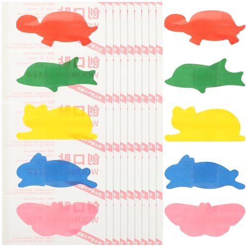 Gogogmee 4 Boxes Colorful Cartoon Animal Bandages for Adhesive Breathable Plasters for Boys and Fun Wound Protection with Strong Adhesive