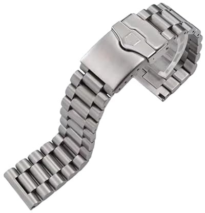ROUHO Herr Klockrem i Rostfritt Stål, Justerbart Viklås Länk Metall Klocka Armband för TAG Heuer Carrera Aquaracer 3000 Monaco-22mm