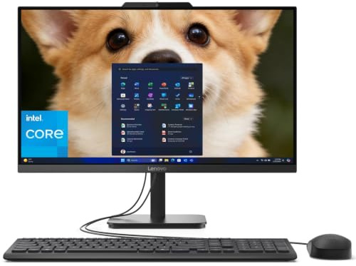 Lenovo AIO 24 FHD All-in-One Desktop Computer, Lifetime Office 365 for Web, Intel 4-Core Processor, 32GB DDR4 RAM, 1TB PCIe SSD, WiFi 6, Bluetooth 5.2, HDMI, Onyx Black, KB, Windows 11 Home