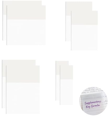 400 Blätter Transparente Haftnotizen, 4 Größen Selbstklebende Notizblöcke Wasserdichte Selbstklebendes Sticky Notes Klebezettel Klein Wiederbeschreibbar Notizblock für Büro Studenten Haushalte