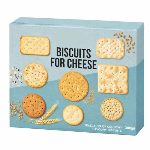 Biscuits for Cheese Selection 300g – Gourmet Savoury Cracker Assortment for Cheese Boards | Crisp Cheese Pairing Biscuits for Sharing Platters, Entertaining & Snacking