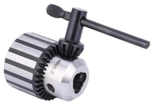 B18 Drill Chuck 3-16mm Steel Construction with Electrophoretic Paint for Lathe and Power Drill Applications Includes Chuck Key for Professional Machinists and DIY Enthusiasts