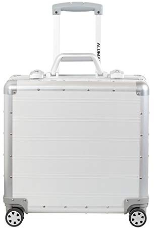 Alumaxx 45172 - Trolley da viaggio Gemini, con scomparto Overnight, valigetta in alluminio, trolley con 4 ruote doppie a 360°, 42,5 x 40 x 21 cm, colore: Argento opaco