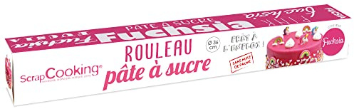 ScrapCooking - Rollfondant Rosa Fuchsia ⌀ 36 cm - Fondant Rosa Ausgerollt 430 g - Tortendecke Fondantdecke Dekoration für Torten, Backen, Kuchen, Geburtstag - Fuchsia - 7274