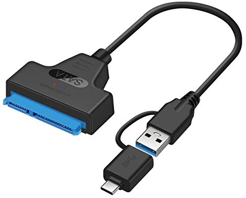 chenyang SATA zu USB Kabel 2 in 1 USB 3.0/USB C auf 2,5 Zoll SATA Festplatten Konverteradapter für SSD/HDD Datenübertragung unterstützt UASP