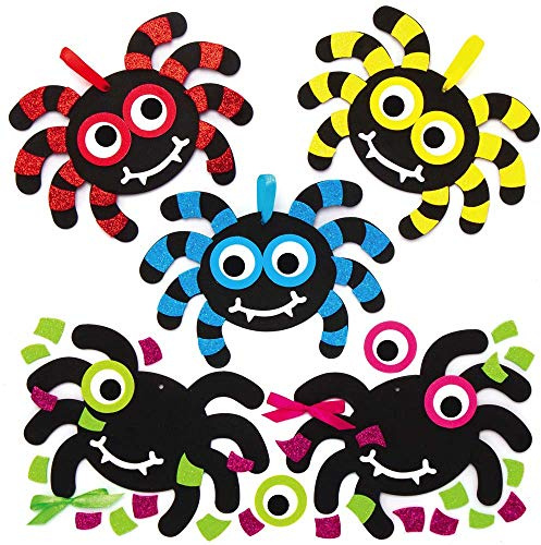 Baker Ross Halloween-Spinnen-Magnetsets, Mischen & passend Machen, 8er-Packung, Kunst und Basteln für Kinder, AX263