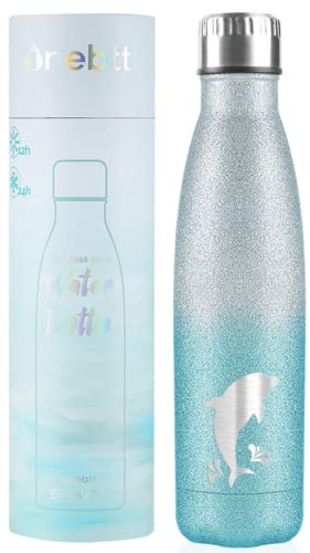 Delfin Women's Gifts Mädchen Kinder, isolierte Edelstahl-Wasserflasche 500 ml, Aquarell-Thermoskanne für Delfinliebhaber, Umweltschützer, Geburtstag, Abschluss