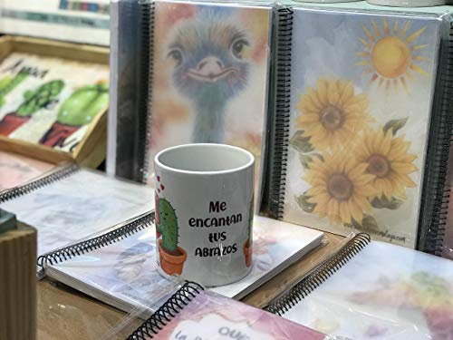Taza de cerámica Me encantan tus abrazos. Para microondas y lavavajillas. Original. Diseños propios. Personalizados. Regalos San Valentín. Enamorados. Amor.