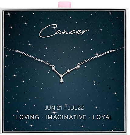 ALoveSoul 925 Sterling Silver Constellation Zodiac Cancer Necklace