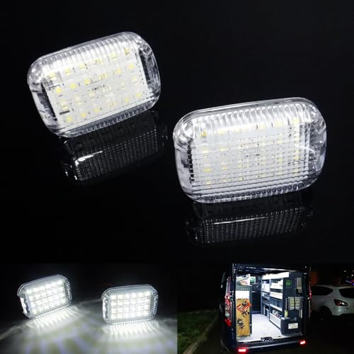 Lot de 2 plafonniers LED pour intérieur de voiture - Blanc - Canbus pour Transit MK8 Transit Tourneo Custom Courier Connect à partir de 2013