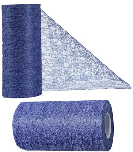OSVINO Tischläufer Spitze Blau 15cm x 25m – Elegante Hochzeit Deko, Kommunion, Taufe, Party & DIY Tischdeko | Himmelblau Tischband für Feierlichkeiten, Gartenpartys & kreative Bastelprojekte