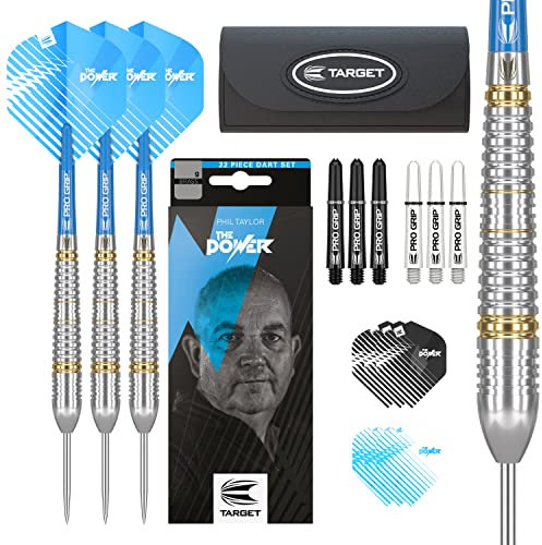 Phil Taylor 22G Steel Tip Darts Set - Accessories Gift Pack