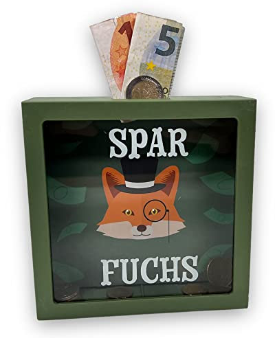 BUSDUGA 4076 Sparkasse Spar Fuchs 15x15x4,4cm Spardose Bilderrahmen