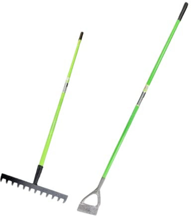 Dunnet Tools Dutch Hoe And Rake Garden Tool Set Carbon Steel Gardening Kit Soil Digging Garden Rake Dutch Hoe Set Professional Diy For Home Use (Dutch Hoe & Garden Rake)