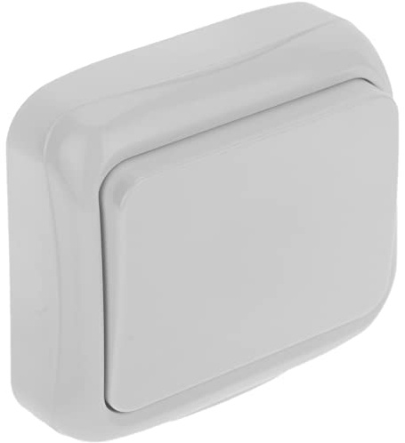 BeMatik - Interruptor de Superficie con Marco 77x77mm Serie SPA de Color Blanco
