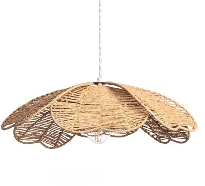 LEDKIA Pendelleuchte Seil Giay Braun | Natürliches Design in Blumenform | Ideal für Wohnzimmer, Küche & Schlafzimmer | E27 Fassung