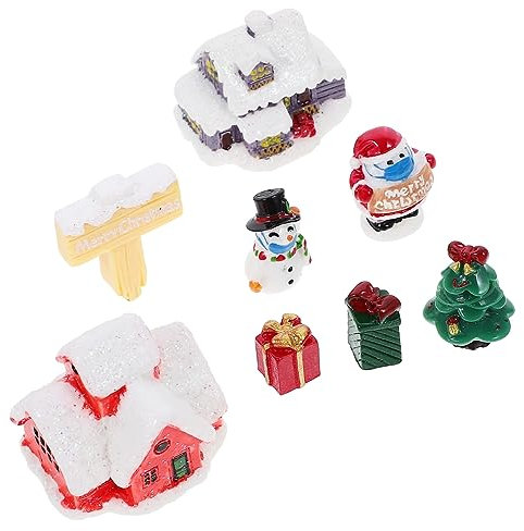 ABOOFAN Kleiner Weihnachtsmannfiguren aus Kunstharz für Tischdekoration Weihnachten Kreative Dekoration mit 8 Stück