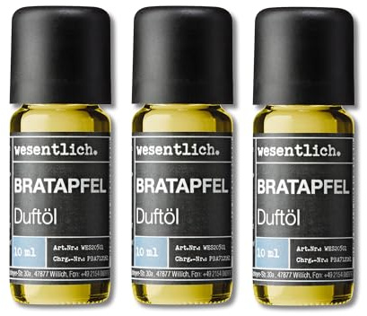 wesentlich. Duftöl Set - harmonische Duftkompositionen für Duftlampe, Diffuser und Kerzen – 3er Set Bratapfel
