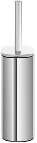 Inbagno Portascopino WC in Acciaio Cromato Lucido con setole Nere, Contenitore Estraibili e paraspruzzi