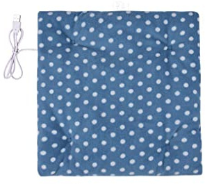 osiuujkw Almohadilla de calefacción eléctrica USB, Alfombrilla de Asiento de Negocios para el hogar, cojín calefactable para Mujeres, Azul Blanco