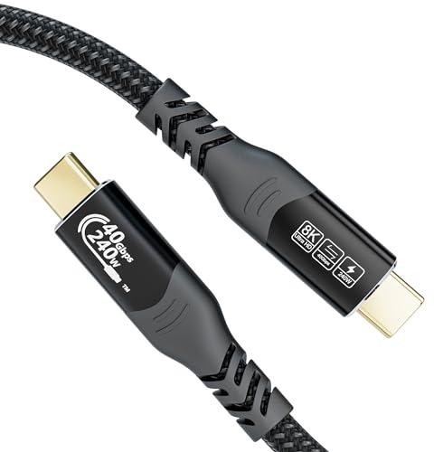 MOPOCHG USB 4 Kabel für Thunderbolt 3/4/5, 240W USB C auf USB-C Ladekabel, 40Gbps Monitor Kabel, 8K HD Display Video für iPhone 17/16/15 Pro/Max/Plus, Typ-C Laptops, Monitor, Hub, Dock (0,5M)