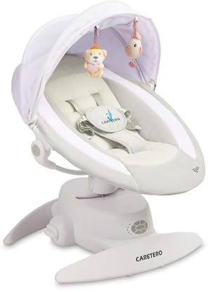 CARETERO - Oscillazione elettrica per bambini Opti - Oscillazione elettronica per bambini con TRE modalità di funzionamento - 360 gradi - Zanzariera - Pannello di controllo intuitivo - Rotazione a 360