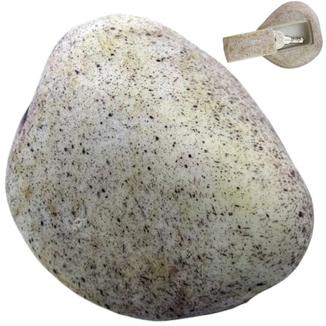 Hide a Key Outside - 4-Inch Resin Fake Stone Key Holder, Waterproof, Hidden Rock Safe for Yard (Style 1)