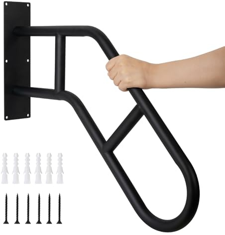 Aduanbang Hand Rails for Outdoor Steps & Elderly,U-Shape Wall Mount Stair Railing, Porch, Deck, Garage & Garden Grab Bar, 1 Pack Safety Handle