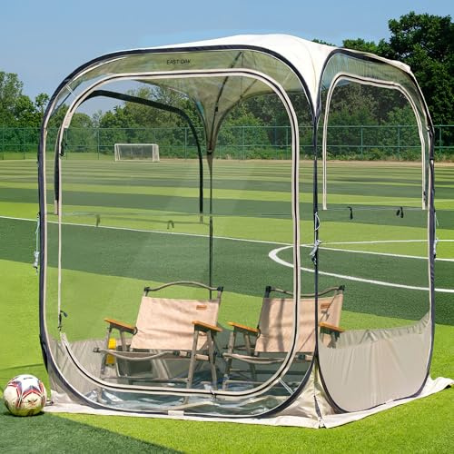 EAST OAK Weather Sports Tent for Fishing & Outdoors | Pop Up Bubble Tent Instant Sun & Rain Shelter | No Condensation, Spacious Interior, Ultra Visibility | All Weather Protection | 50L*50W*68.9H