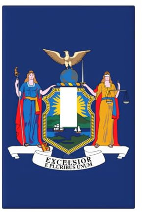 Cubiertas de salida con estampado de bandera de Nueva York, 1 placa de pared de tamaño estándar, cubiertas de placas frontales de policarbonato de doble salida