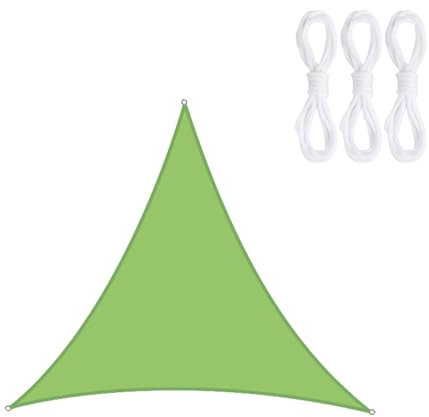 Triangle Waterproof Shade Sail 6x6x6m UV Block Sun Shade with Free Ropes for Balcony Patio Outdoor Garden Shelter in Grass Green Available in 3m/4m/5m Sizes