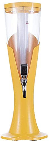 SHOUKAII Dispensador de Cerveza con Tubo de Hielo de cámara de Hielo extraíble, 3 litros, Perfecto for Fiestas, Uso en Bares domésticos(Yellow)