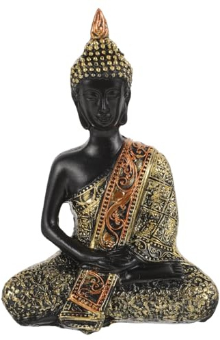 MAGICLULU Figura de Buda de Resina Vintage, Estatua Ornamental para Salón o Templo, Adorno de Estatuas Adornadas
