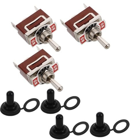CHICAMPERA 4sets Interruttore Levetta Vie Interruttore Momentaneo Per Auto e Barca Con Copertura Facile Installazione Design Versatile Per Uso Professionale e Fai Te