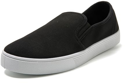 JOMIX Scarpe Slip On Uomo in Tela Scarpe Senza Lacci Leggere Traspiranti Sneakers Basse Estive da Anziani MSS250587 Nero 42
