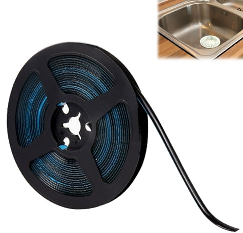 6M Tile Trim, Black Sealant Strip, 8mm Tile Edging Trim, Waterproof Caulk Strips, Bath Sealant Strip Self Adhesive, Simple Seal Trims and Edgings for Ceiling Stove Sink Wall Corner Floor Kitchen