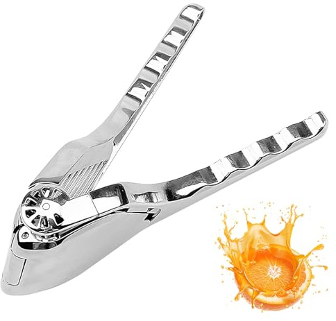 1 Stück Zitronenpresse – Premium Zitruspresse aus hochwertigem rostfreiem Metall, 2025 Upgraded, Handpresse für Zitronen und Limetten, spülmaschinenfest, Lemon Squeezer (Edelstahl)