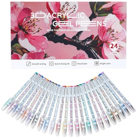 3D-Acryl-Gel-Stift | Acrylfarben-Marker für Steine, Basteln, Malen, Zeichnen, Marker für Leinwand, Stein, Holz, Stoff, Steinpapier, Scrapbooking, Karten, kreative Projekte