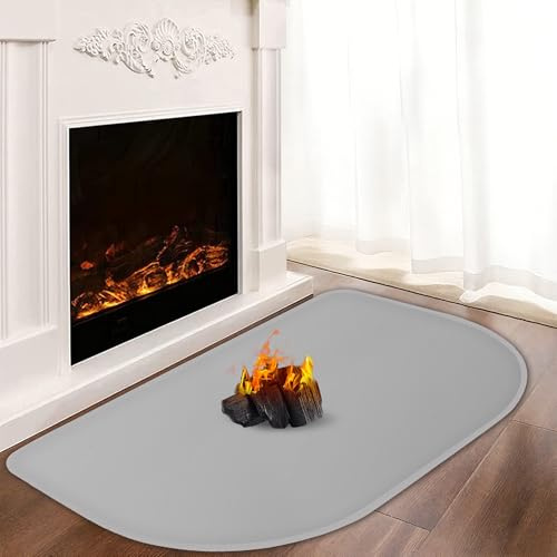 Khongoo Hearth - Alfombra ignífuga para chimenea, 120 x 70 cm, 1 mm, color | Alfombrilla ignífuga de 1000 °C para quemador de troncos, alfombrilla de fibra de vidrio que protege los suelos de las
