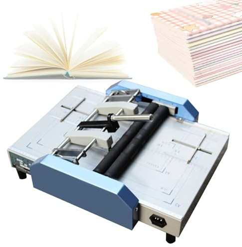Máquina eléctrica plegable y grapadora de papel para producción de folletos de alta velocidad, ideal para imprimir fábricas y escuelas